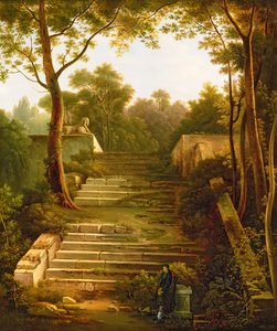 An Artist within the Ruins of an Italian Garden